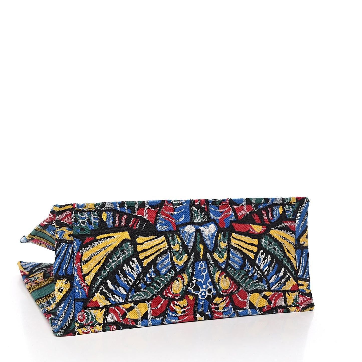 Canvas Embroidered Butterfly Book Tote Black Multicolor