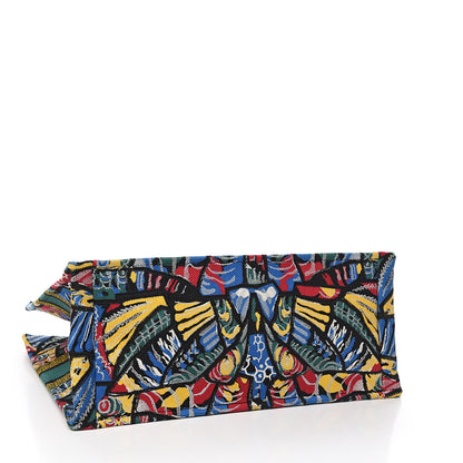 Christian Dior Canvas Embroidered Butterfly Book Tote Black Multicolor 3 of 9