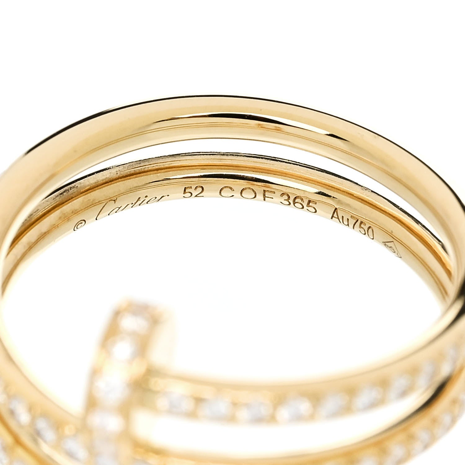 Cartier 18K Yellow Gold Diamond Double Juste Un Clou Paved Ring 52 6 5 of 6