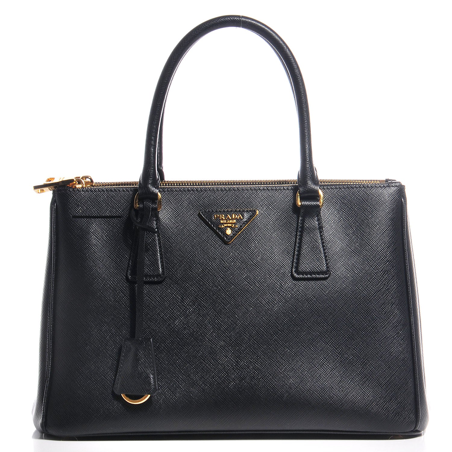 Prada Saffiano Lux Small Double Zip Tote Nero Black 1 of 11