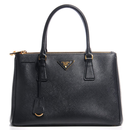 Prada Saffiano Lux Small Double Zip Tote Nero Black 1 of 11