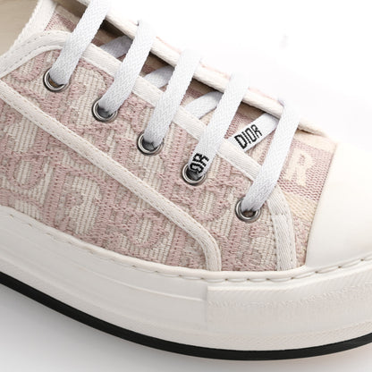 Christian Dior Canvas Lurex Oblique Walk'N'Dior Platform Sneakers 37.5 Powder Nude 12 of 13