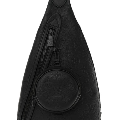 Louis Vuitton Calfskin Shadow Monogram Duo Slingbag Black 7 of 11