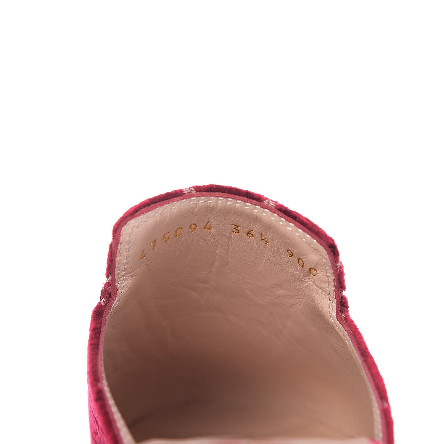 Gucci Velvet GG Monogram Womens Princetown Slippers 36.5 Red Cipria 6 of 10