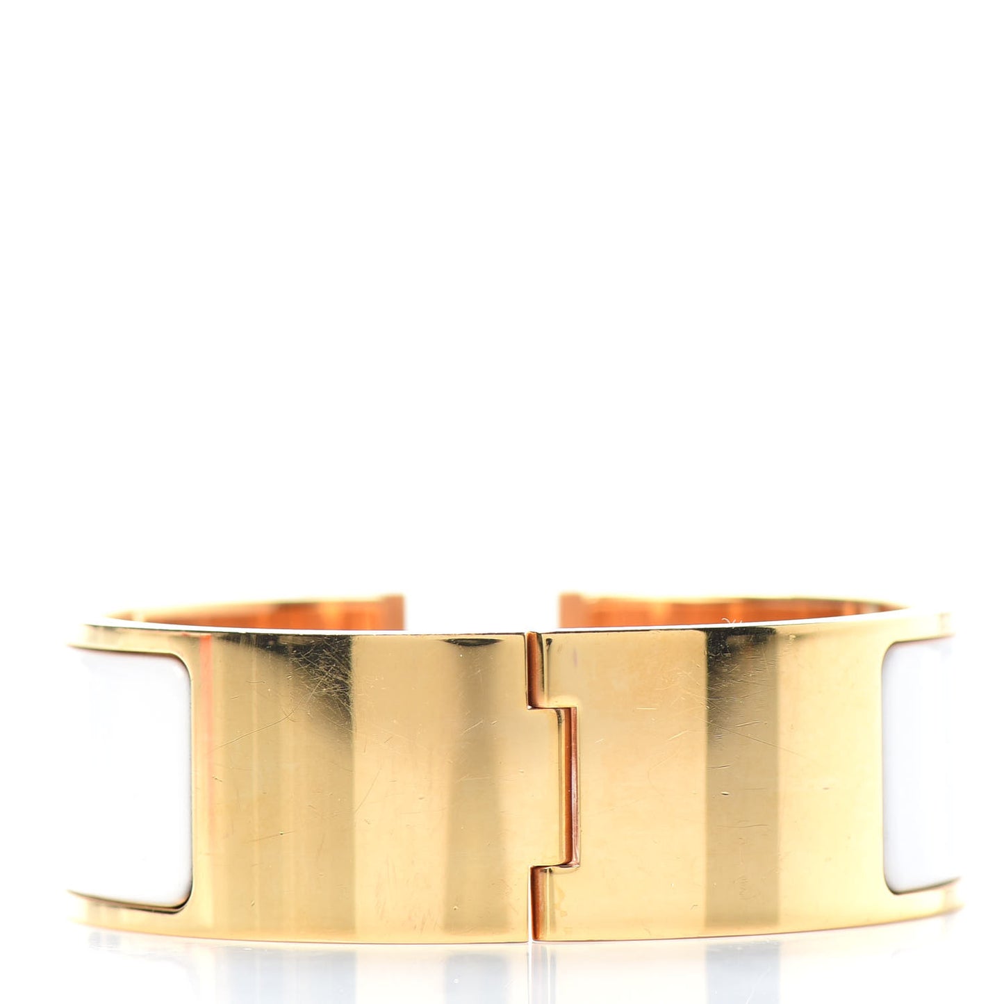 Enamel Wide Clic Clac H Bracelet PM White