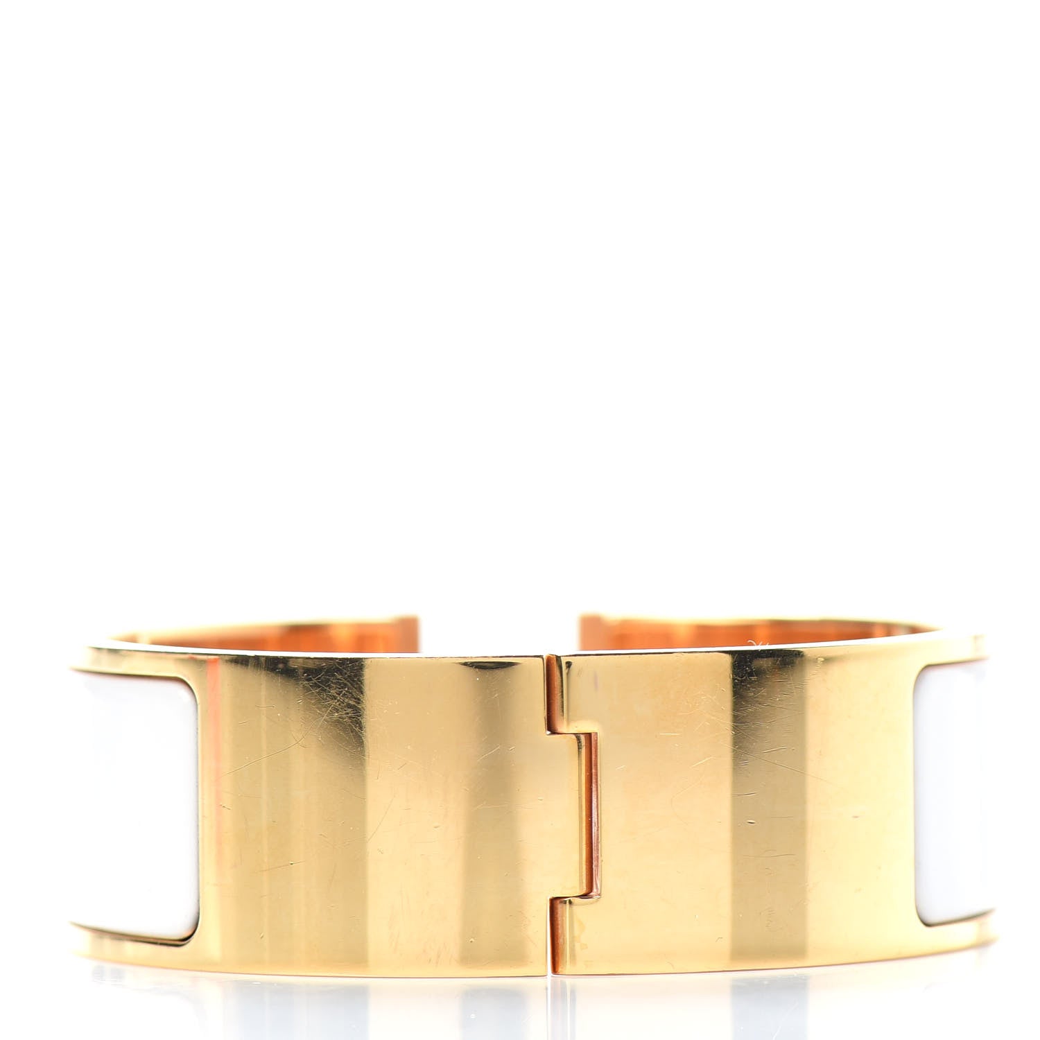 Hermes Enamel Wide Clic Clac H Bracelet PM White 3 of 4