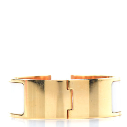 Hermes Enamel Wide Clic Clac H Bracelet PM White 3 of 4