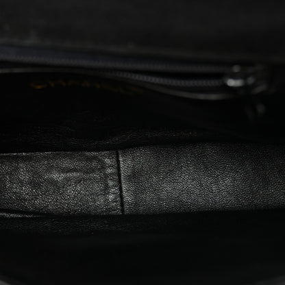Chanel Suede Chevron Gripoix Quilted Flap Black 5 of 10