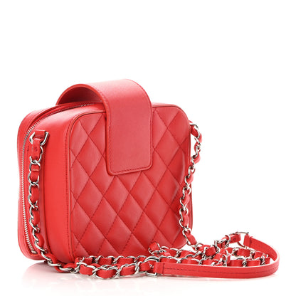 Chanel Lambskin Quilted Mini CC Box Camera Bag Red 3 of 14