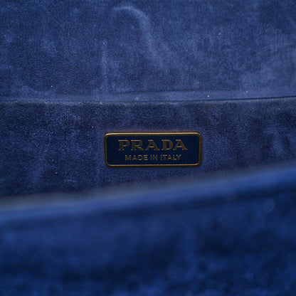 Prada Velluto Lions Head Cahier Shoulder Bag Azzurro 6 of 10