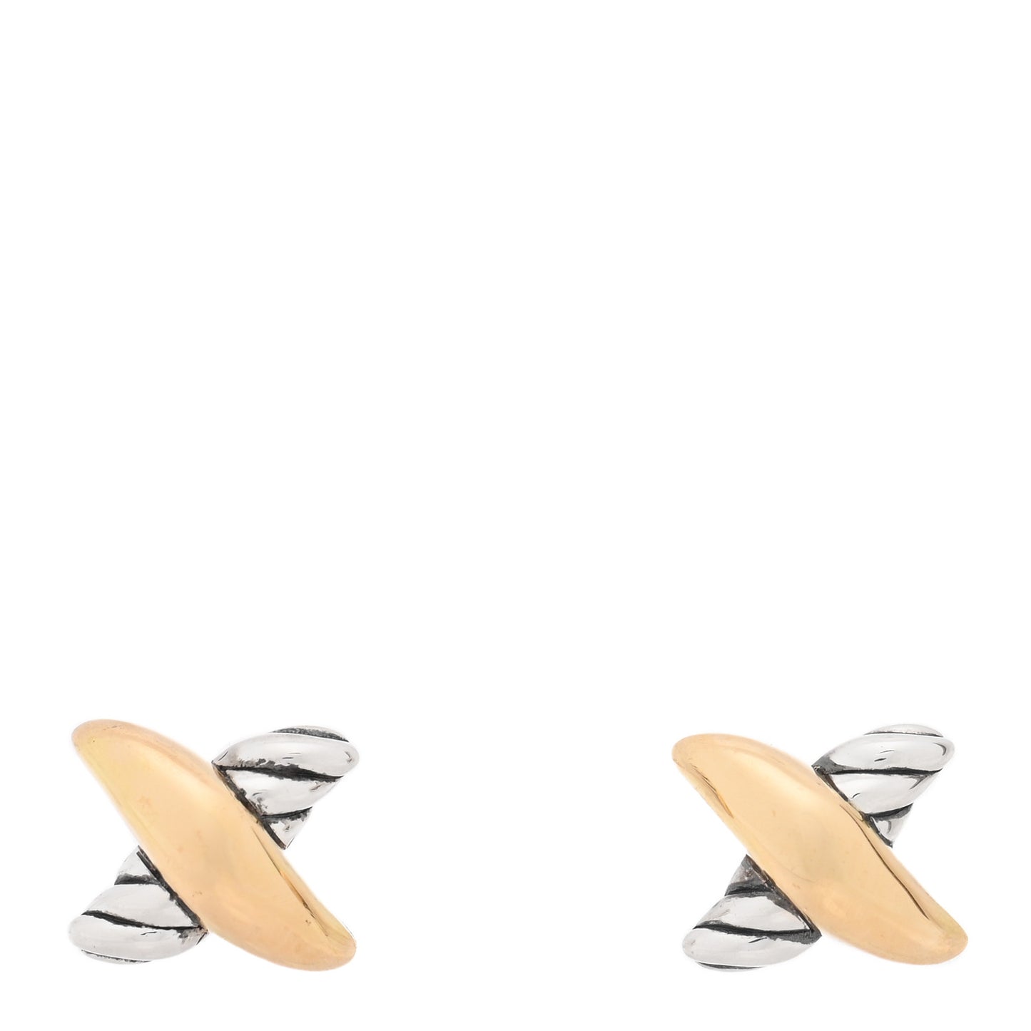 Sterling Silver 18K Yellow Gold Petite X Stud Earrings