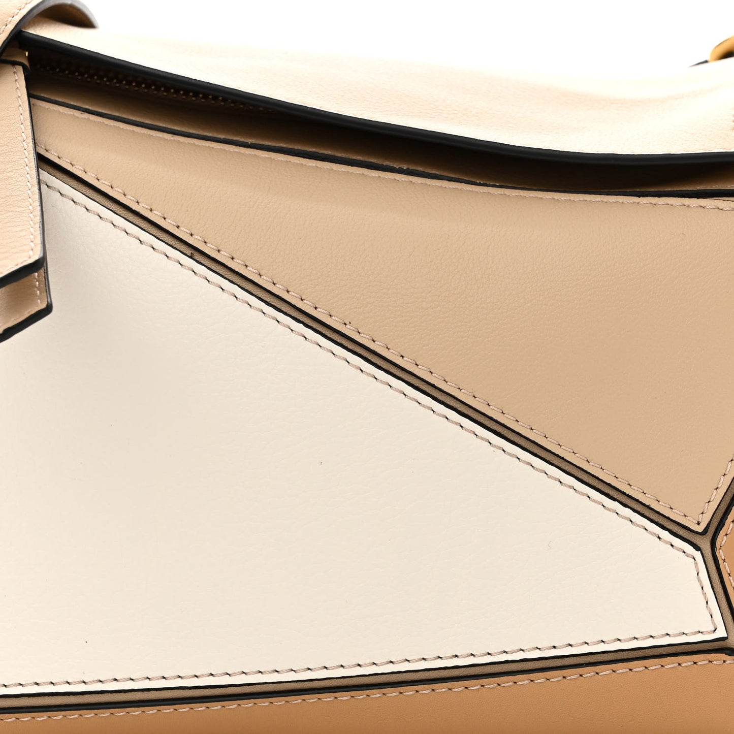 Calfskin Small Puzzle Bag Dusty Beige Soft White