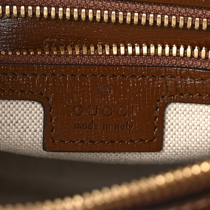 Gucci GG Supreme Monogram Azalea Calfskin Retro Interlocking G Messenger Shoulder Bag Beige Ebony Brown Sugar 6 of 9