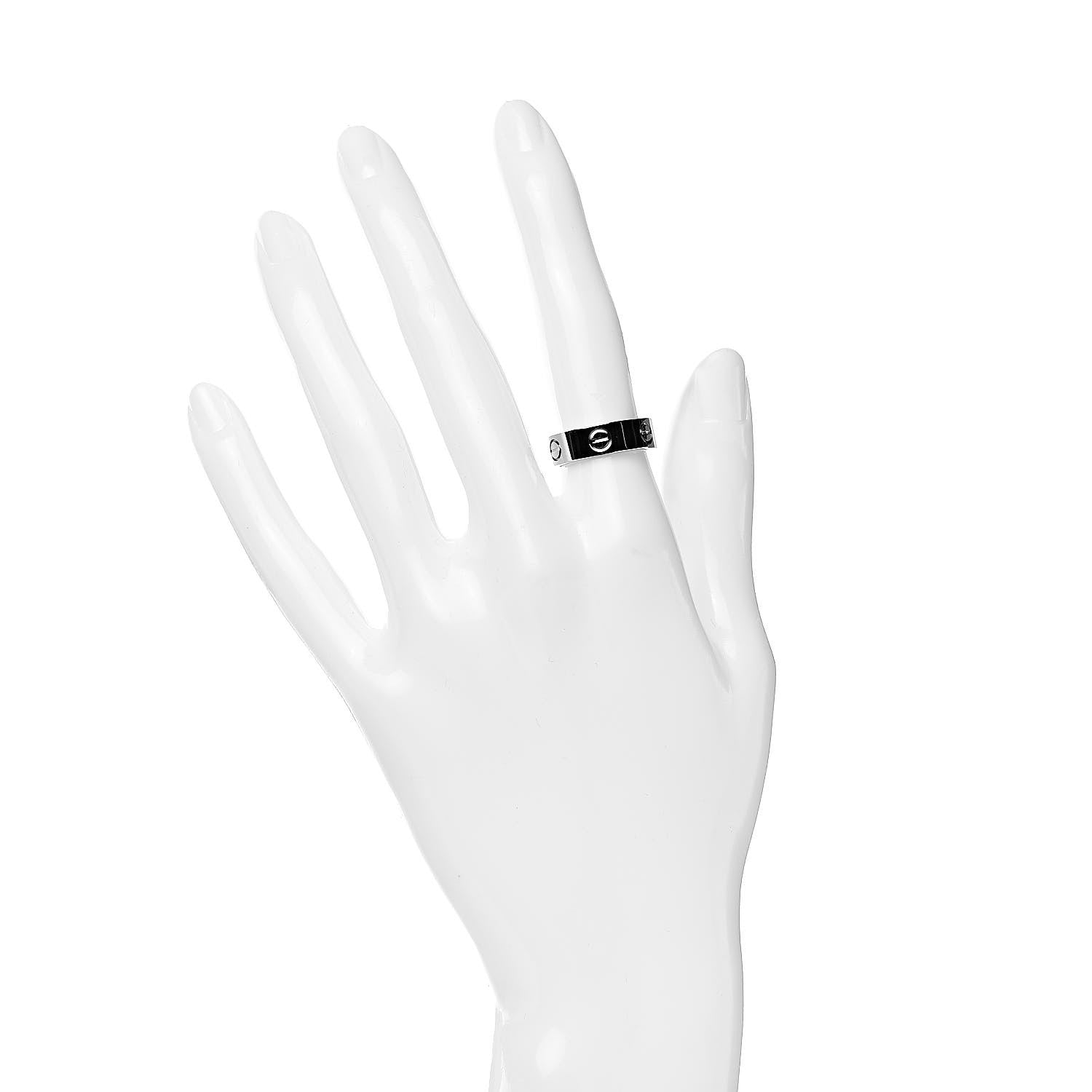 Cartier 18K White Gold 5.5mm LOVE Ring 51 5.75 2 of 5