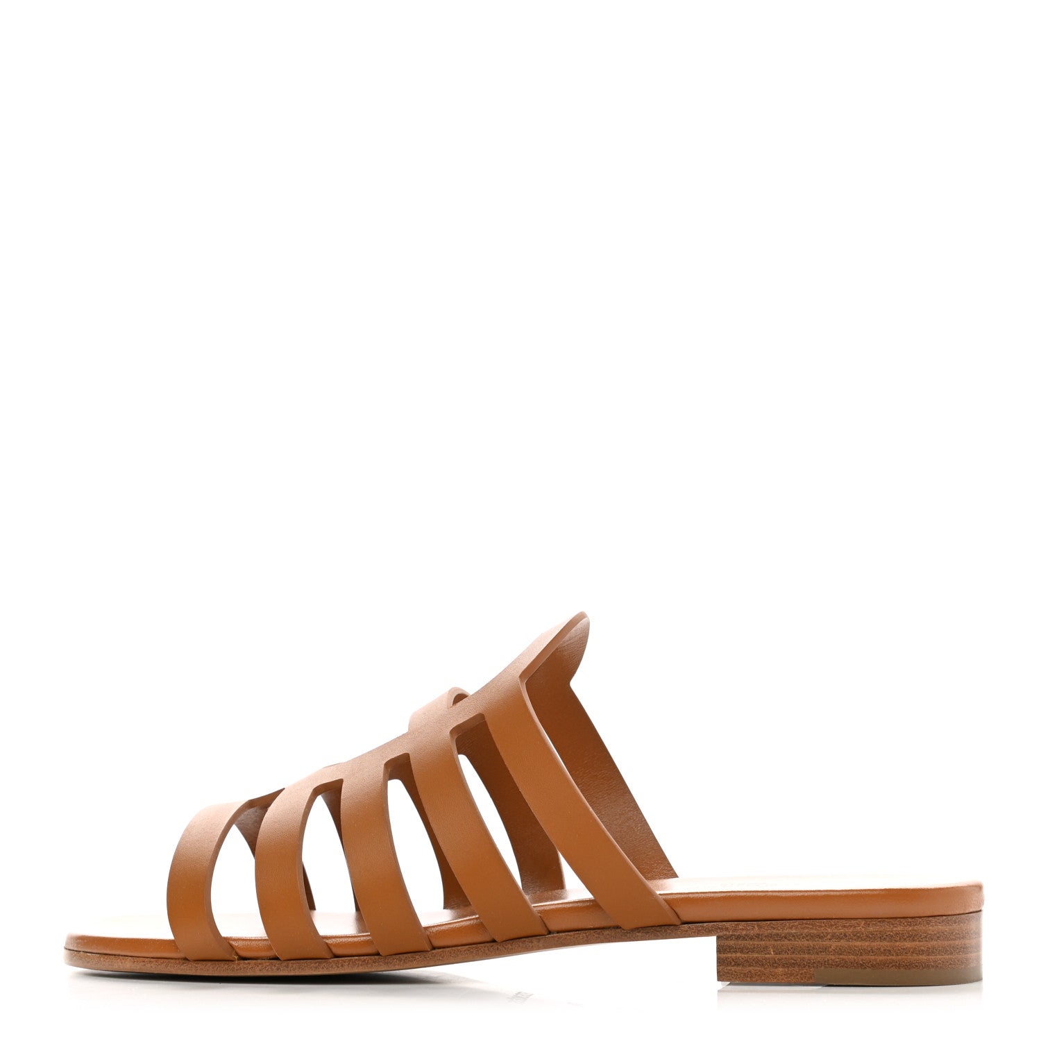 Hermes Calfskin Camelia Sandals 38 Naturel 1 of 9