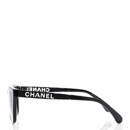 Chanel Acetate Metal Polarized Rectangle Sunglasses 5442 Black 3 of 7