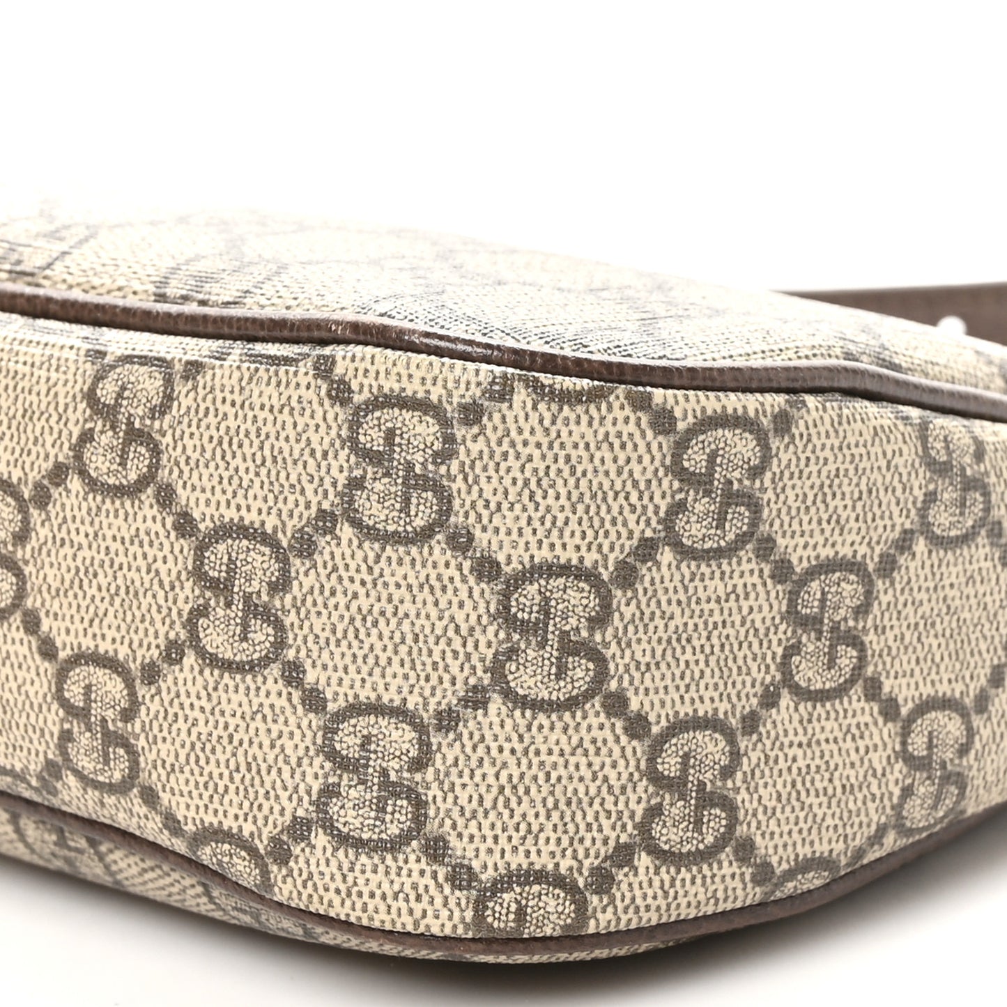 GG Supreme Monogram Textured Dollar Calfskin Small Ophidia Hobo Beige Ebony New Acero