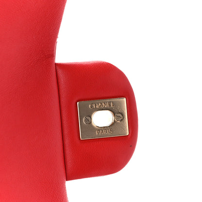 Chanel Lambskin Quilted Clutch With Chain Flap Red 7 of 11