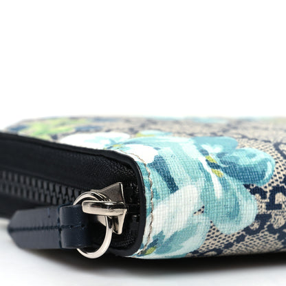 Gucci GG Supreme Monogram Blooms Zip Around Wallet Blue 9 of 11