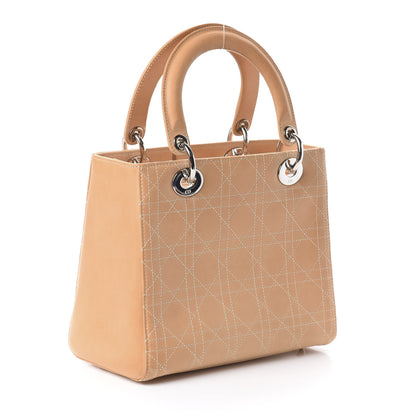 Christian Dior Calfskin Cannage Medium Lady Dior Beige 2 of 7