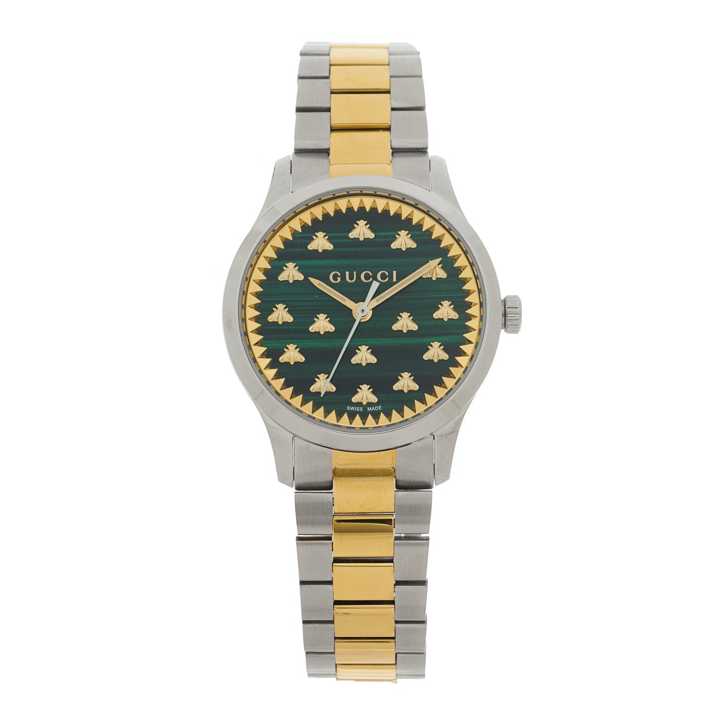 Gucci Stainless Steel Malachite 32mm G-Timeless Bee Quartz Watch