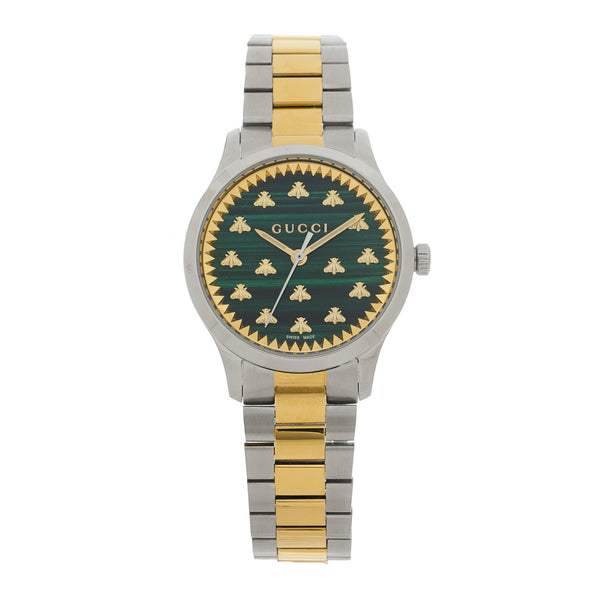 Gucci Stainless Steel Malachite 32mm G-Timeless Bee Quartz Watch