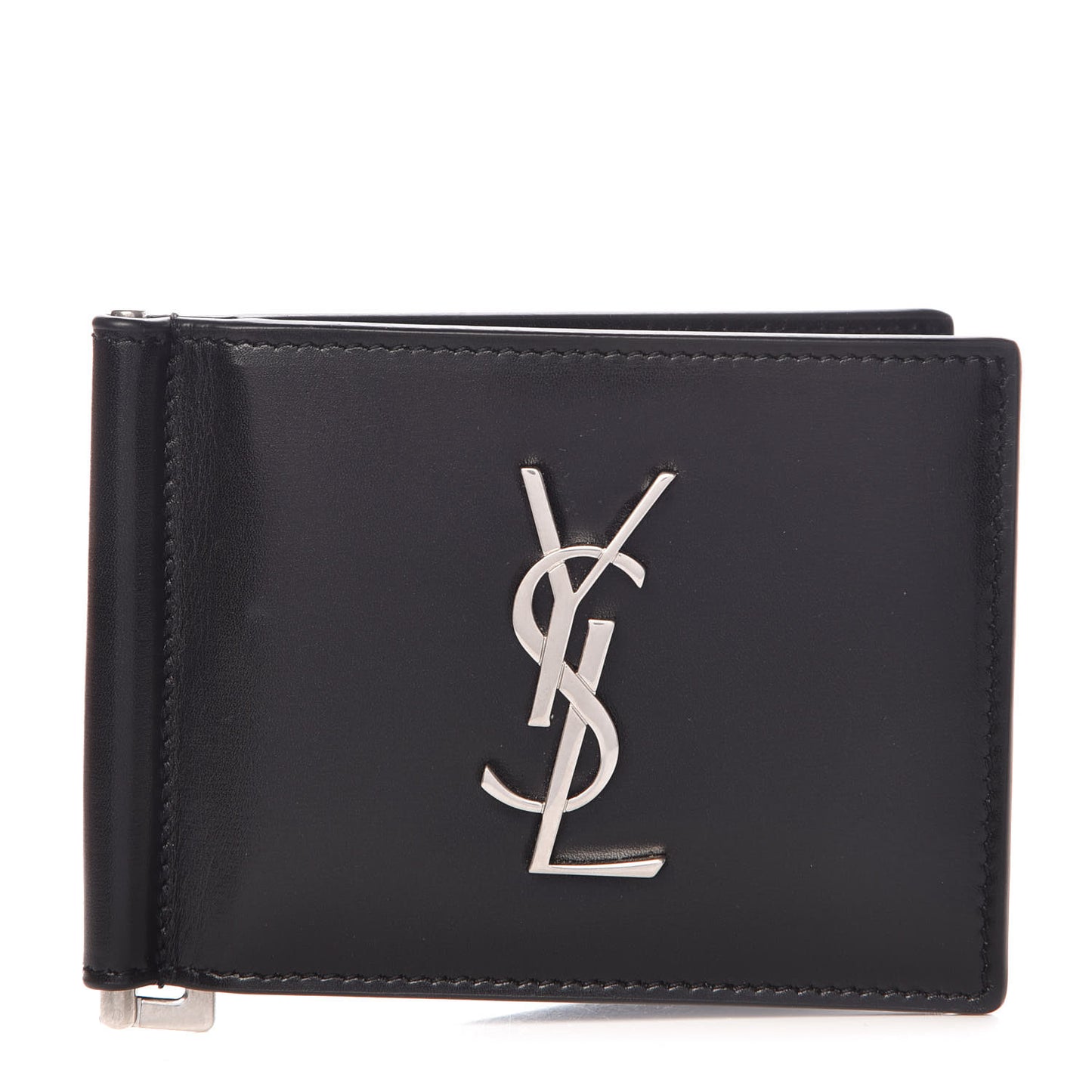 Calfskin Bill Clip Card Case Black