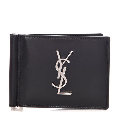 Saint Laurent Calfskin Bill Clip Card Case Black 1 of 8