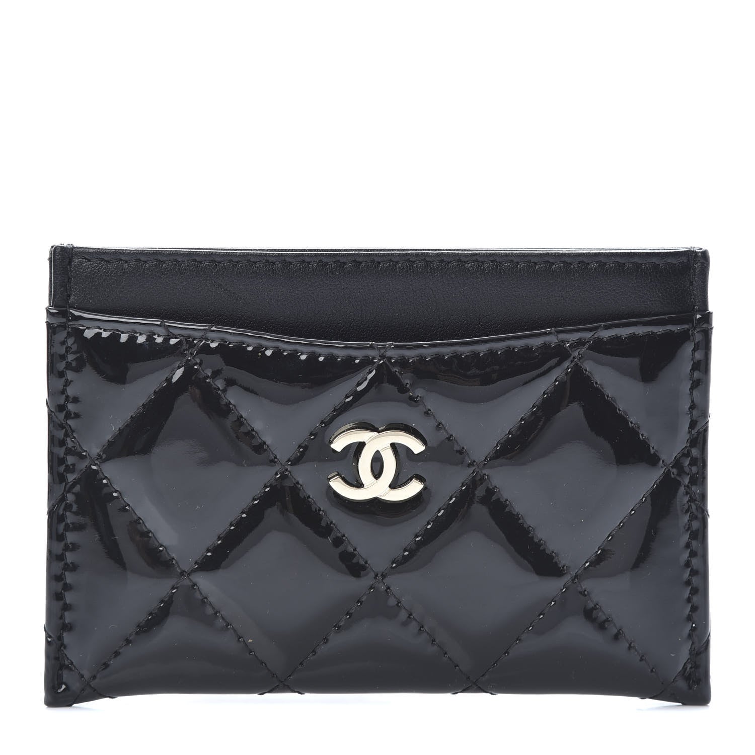 Chanel Patent Calfskin Quilted Card Holder Black 1 of 9