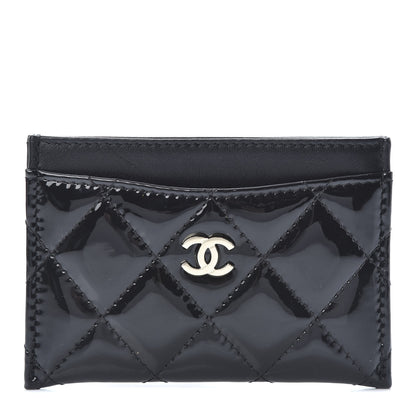 Chanel Patent Calfskin Quilted Card Holder Black 1 of 9