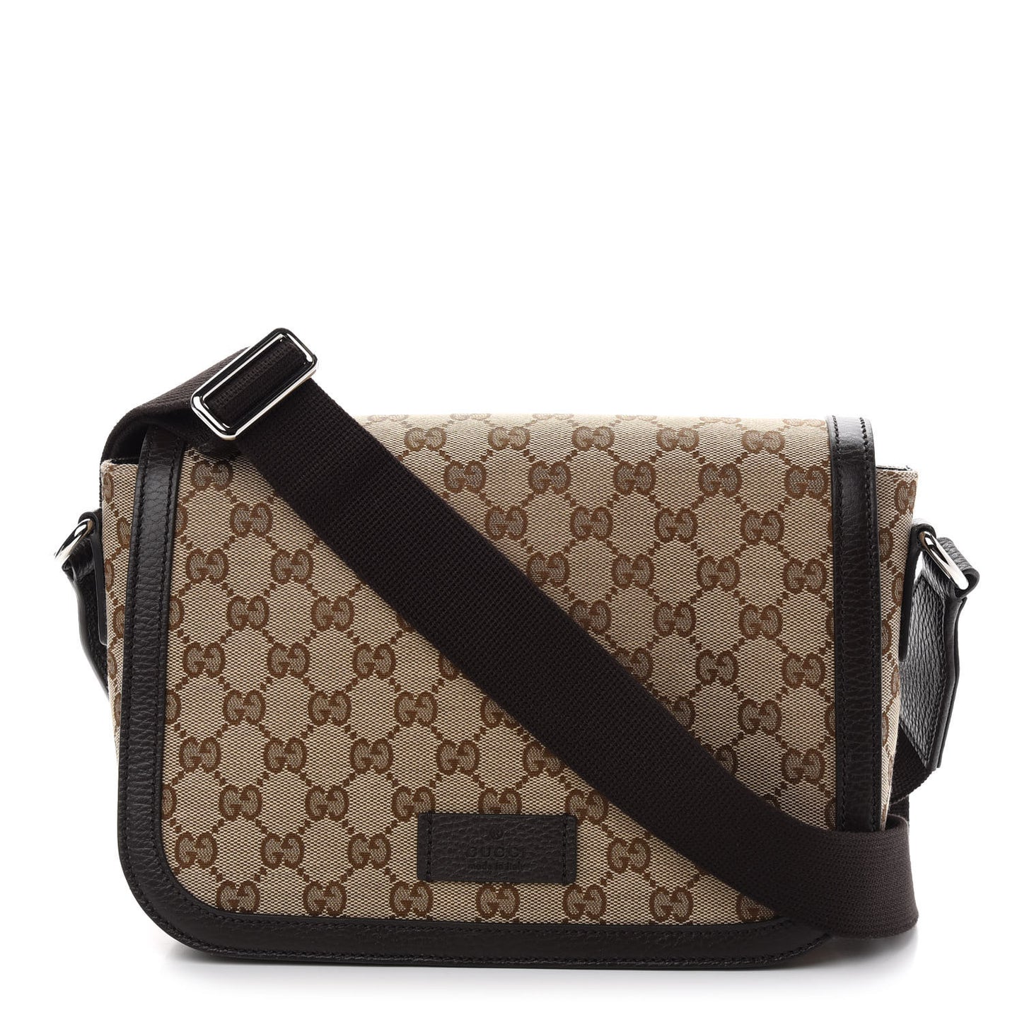 Monogram Flap Messenger Bag Beige Dark Brown