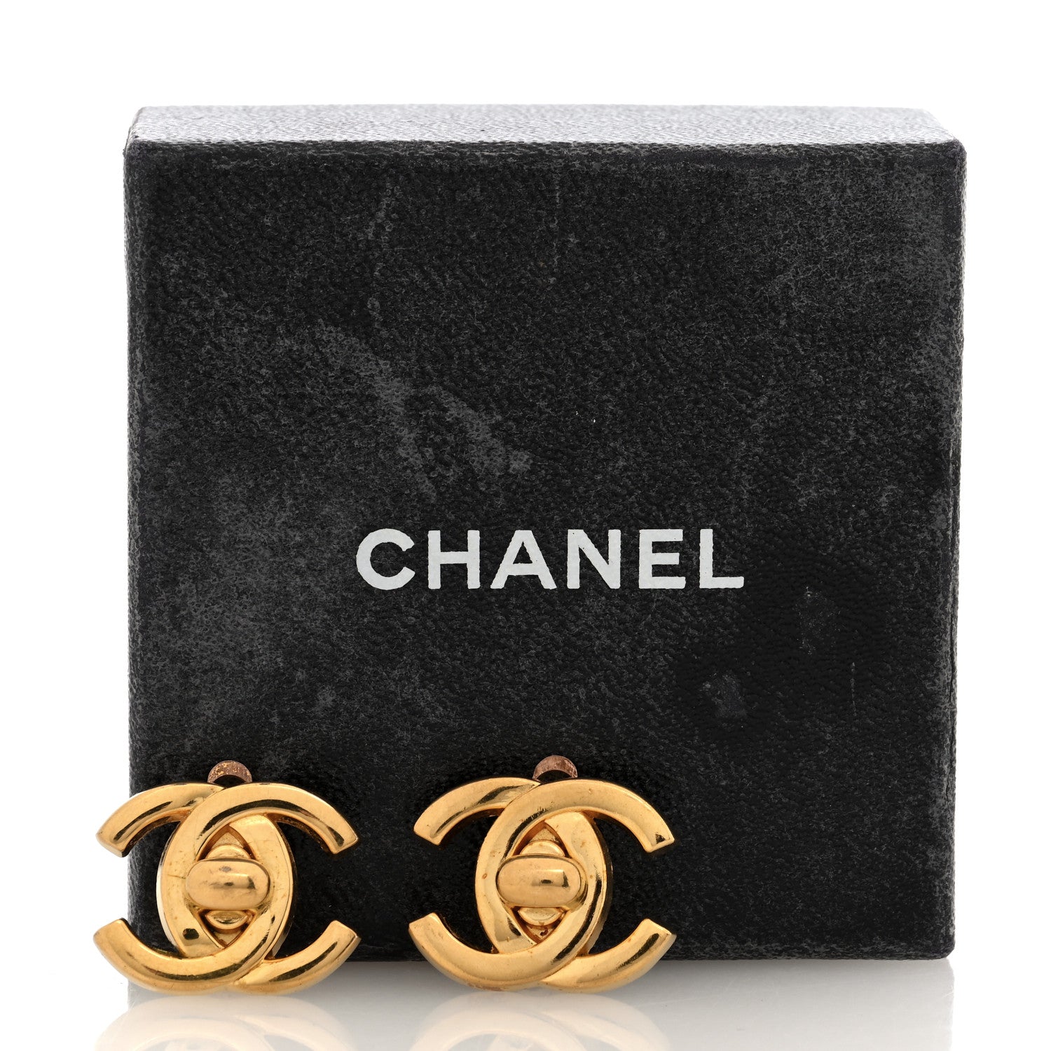 Chanel Metal CC Turnlock Clip On Earrings Gold 5 of 5