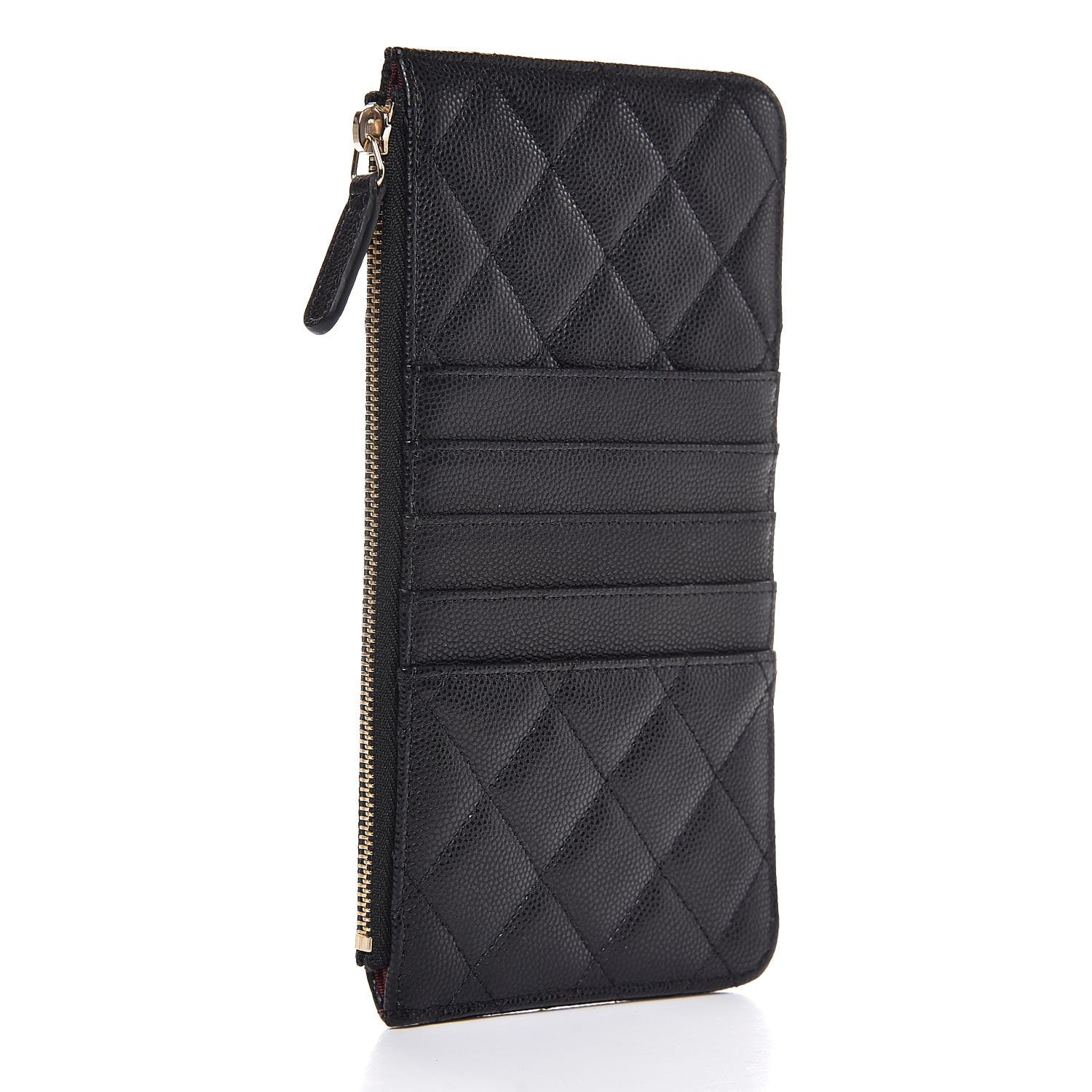 Chanel Caviar Quilted Classic Flat Wallet Pouch Black 3 of 8