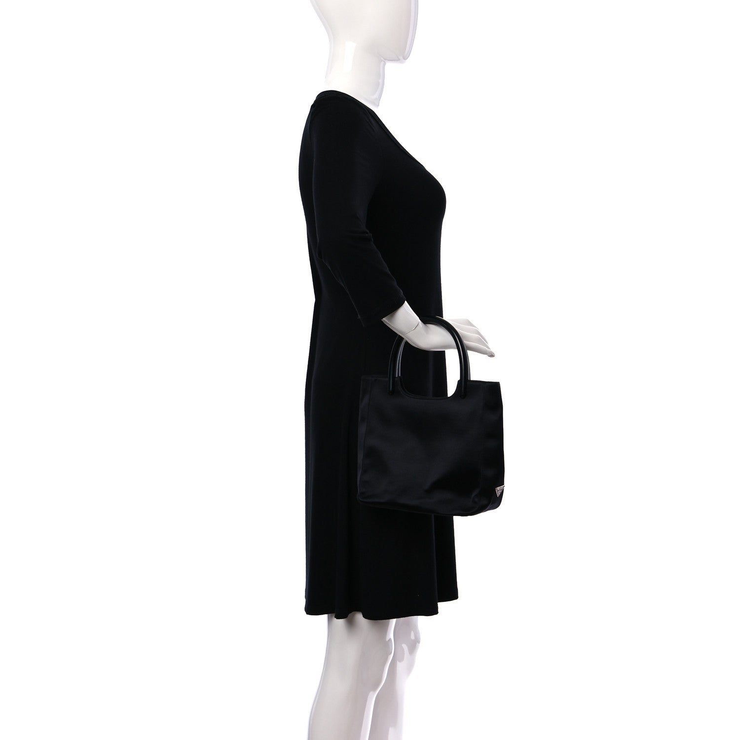 Prada Raso Plexiglass Shoulder Bag Black 2 of 8