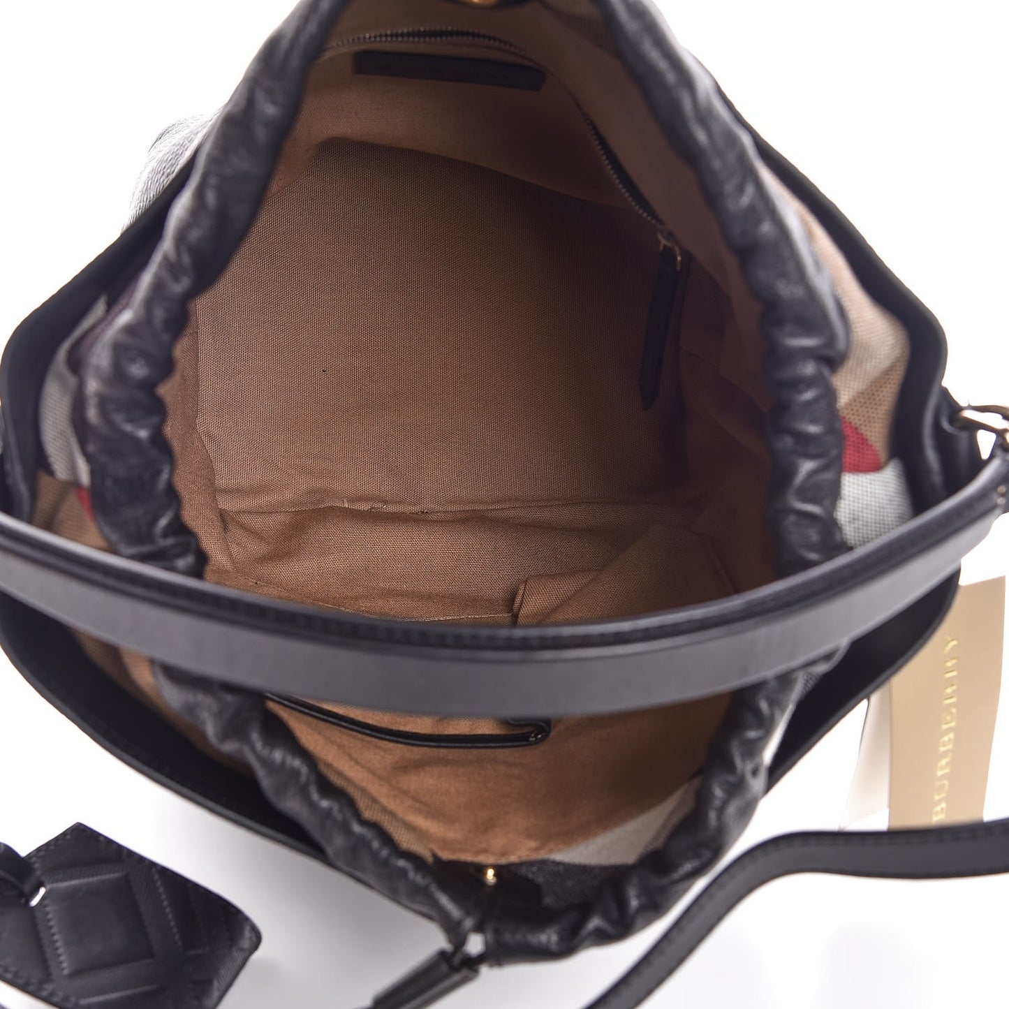 Grainy Calfskin Medium Check Ashby Hobo Black