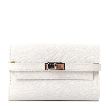 Hermes Epsom Medium Kelly Wallet White 1 of 6