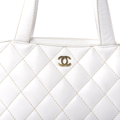 Chanel Calfskin Wild Stitch Surpique Top Handle Bag White 12 of 12