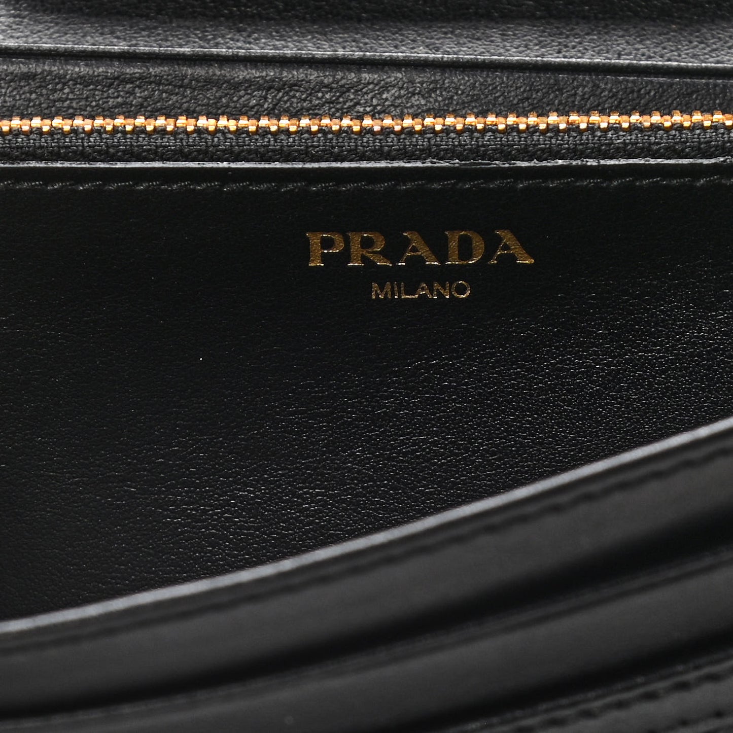 Soft Calfskin Quilted Chain Wallet Black