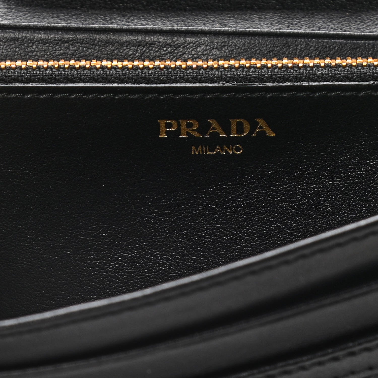 Prada Soft Calfskin Quilted Chain Wallet Black 6 of 17