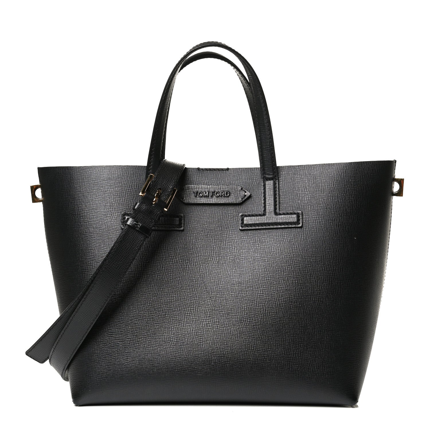 Tom Ford Saffiano Mini T Tote Black 1 of 16