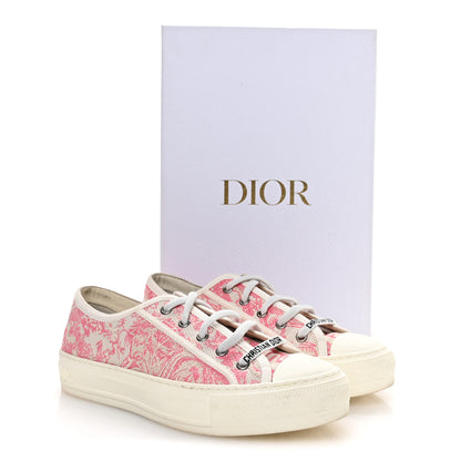 Christian Dior Canvas Toile De Jouy Embroidered Womens Walk'N'Dior Low Top Sneakers 37 Off-White Pink 9 of 9