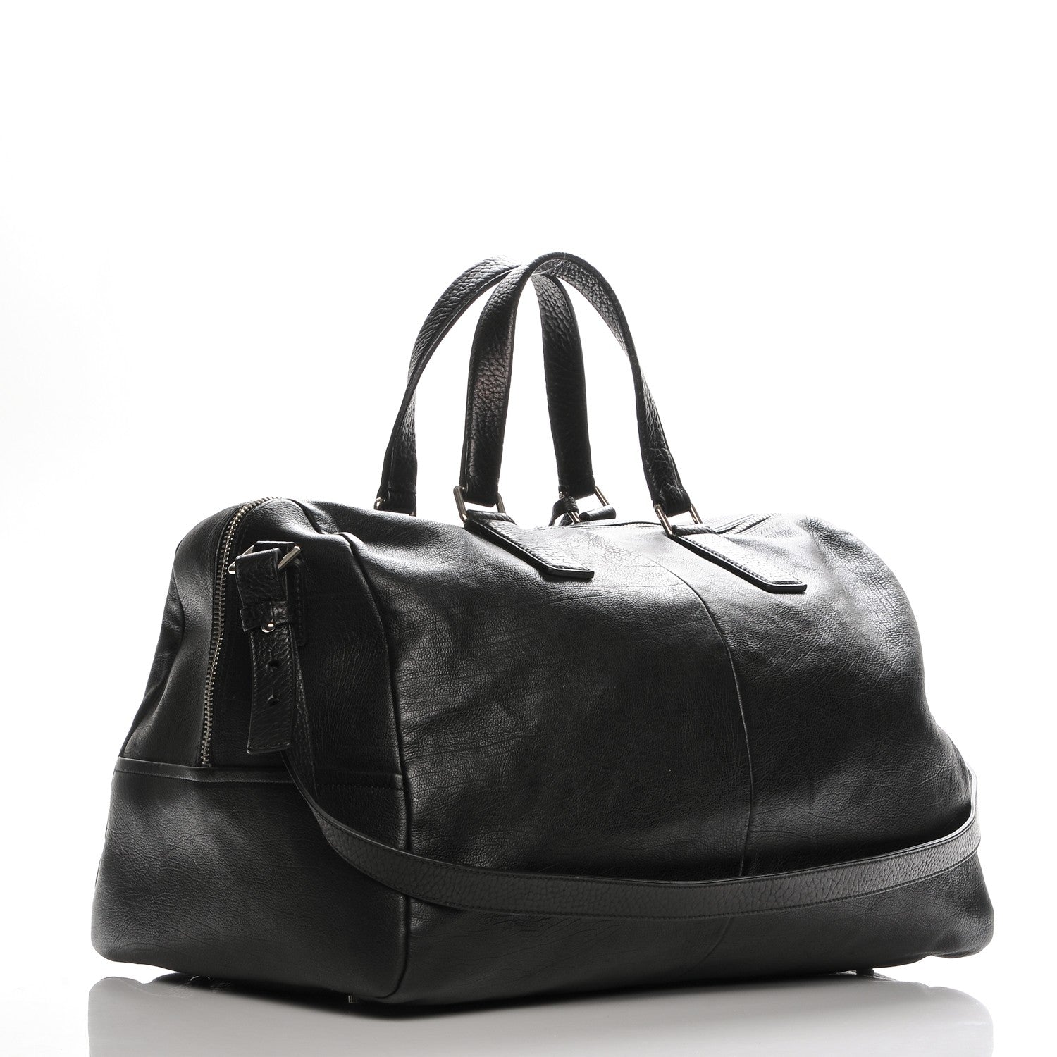 Saint Laurent Calfskin Vavin Logo Strap Duffle Bag Black 200140