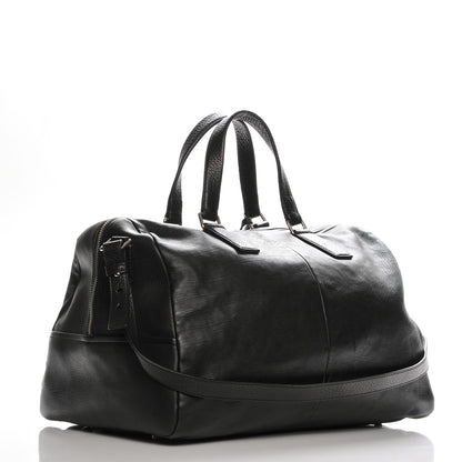 Saint Laurent Calfskin Vavin Logo Strap Duffle Bag Black 3 of 7