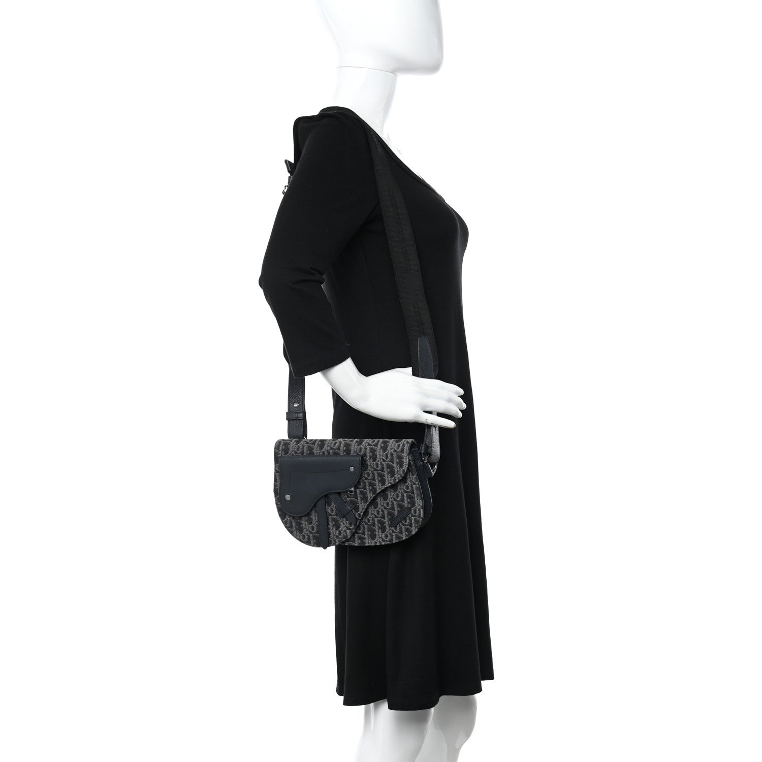 Christian Dior Oblique Saddle Messenger Pouch Black 2 of 12