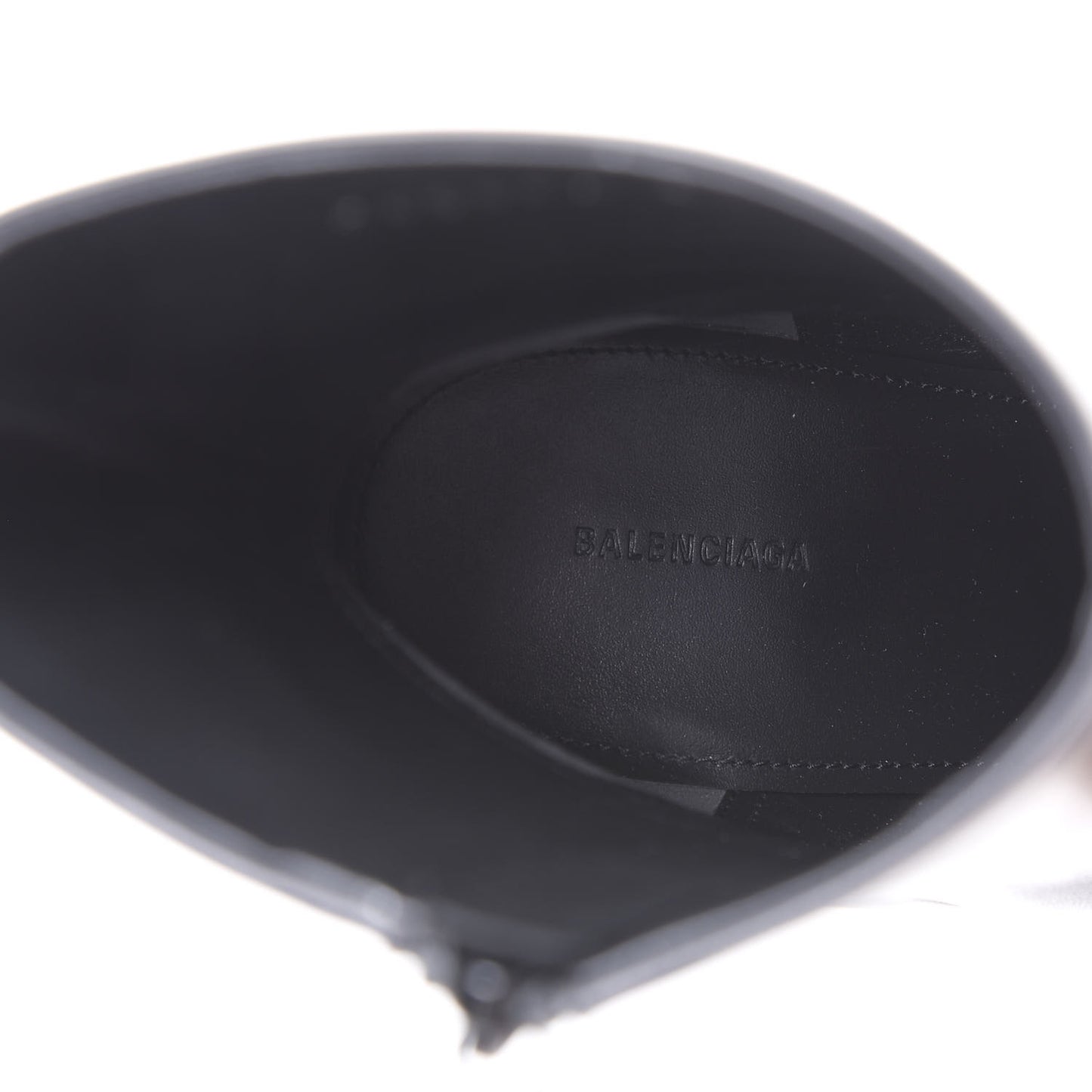 Shiny Sheepskin 20mm Oval Booties 38 Black
