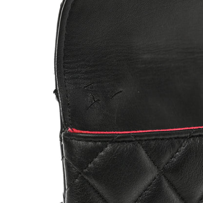 Chanel Calfskin Quilted Front Logo Enchained Clutch Black 9 of 10
