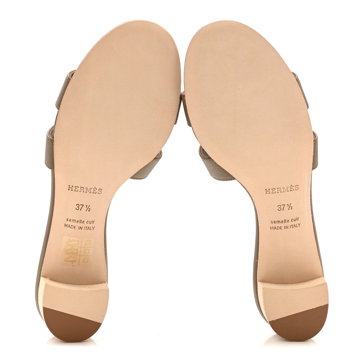 Hermes Epsom Oasis Sandals 37.5 Etoupe 12 of 22