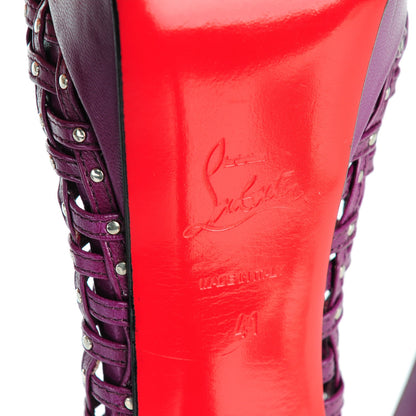 Christian Louboutin Kid Kasha 150 Booties 41 Purple 6 of 9