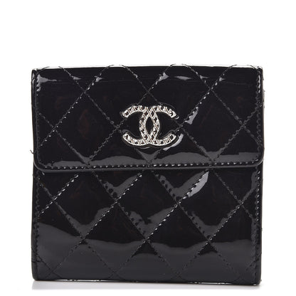 Chanel Patent Quilted Brilliant Compact Wallet Black 1 of 8