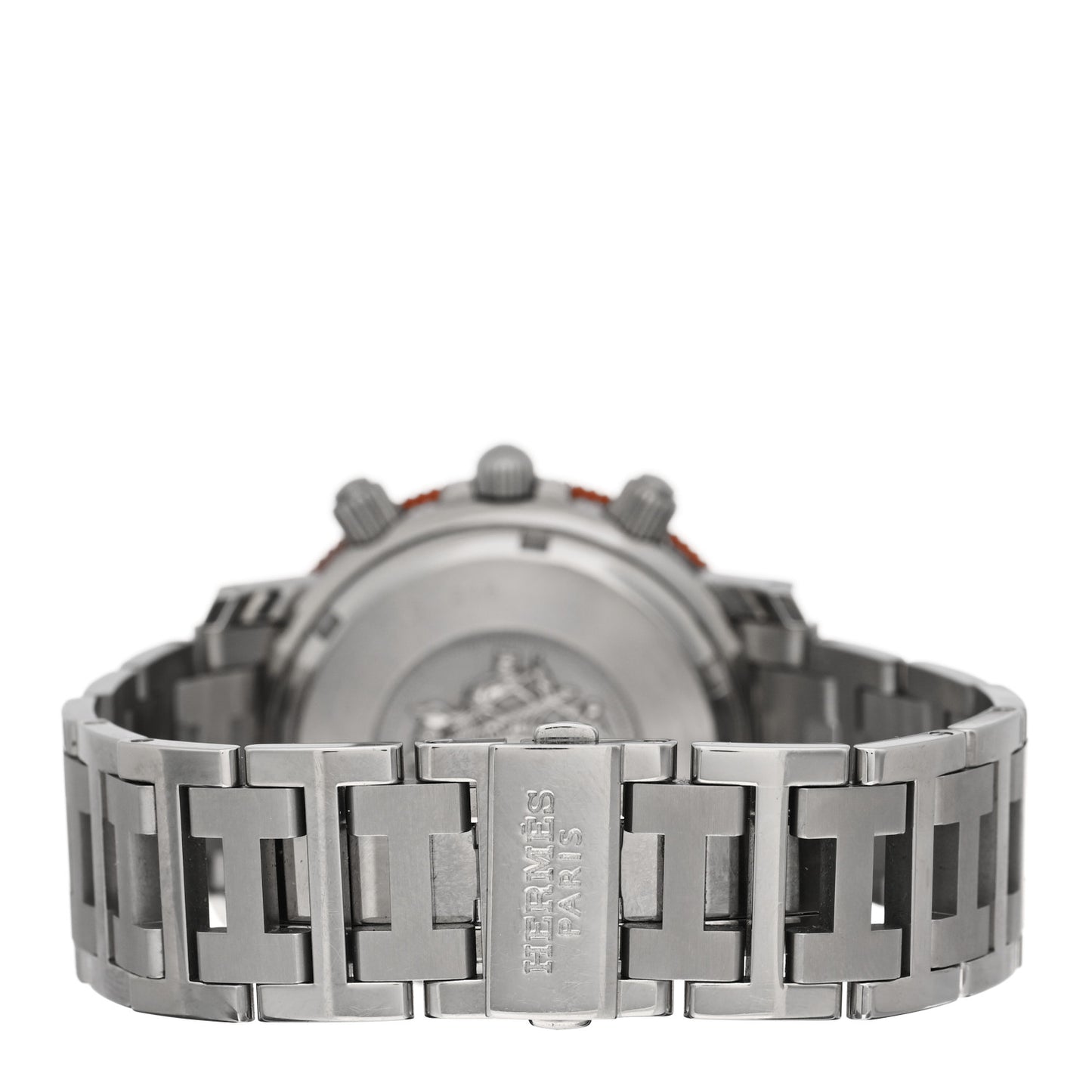 Stainless Steel 39mm Clipper Chronograph Quartz Watch Orange